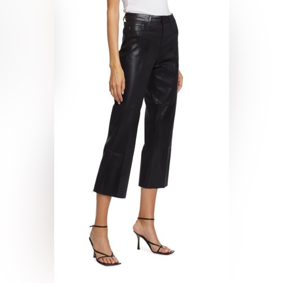 L'AGENCE Black Coated Denim Wide Leg Pants - Picture 2 of 9